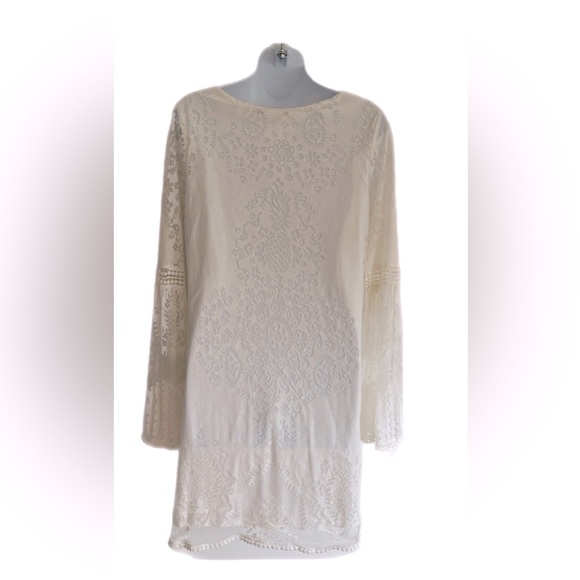 🍎California Moon Rise Bohemian Lace mini dress 🌱sz Medium - Picture 4 of 6